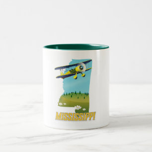 Caneca De Café Em Dois Tons Cartaz de viagem de impressão do mapa vintage do M