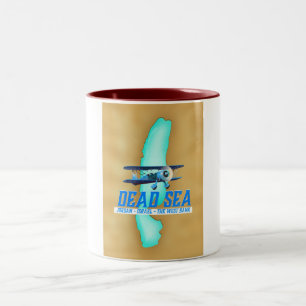 Caneca De Café Em Dois Tons Cartaz de Viagem do Mar Morto