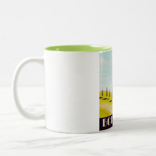 Caneca De Café Em Dois Tons Cartaz de viagem estilo vintage francês de Bordéus