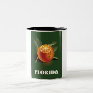 Caneca De Café Em Dois Tons cartaz de viagem Florida Orange