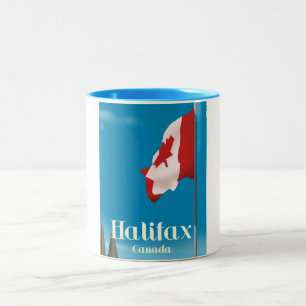 Caneca De Café Em Dois Tons Cartaz de viagem Halifax Canadá