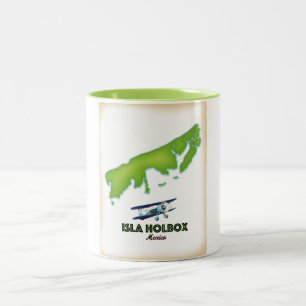 Caneca De Café Em Dois Tons Cartaz de viagem Isla Holbox México