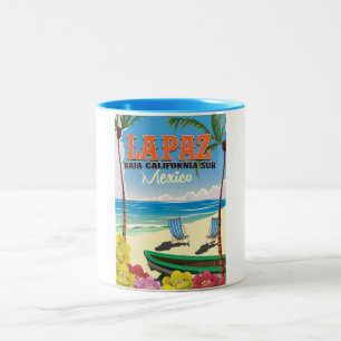 Caneca De Café Em Dois Tons Cartaz de viagem La Paz Baja California Sur México