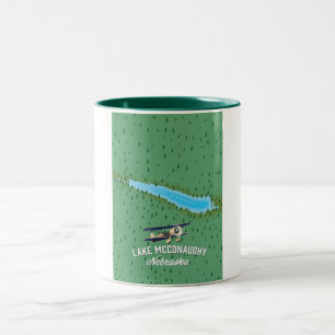 Caneca De Café Em Dois Tons Cartaz de viagem Lago McConaughy Nebraska