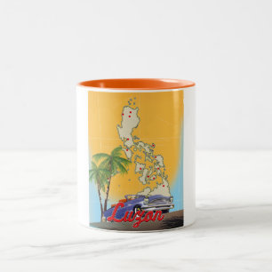 Caneca De Café Em Dois Tons Cartaz de viagem Luzon Filipinas