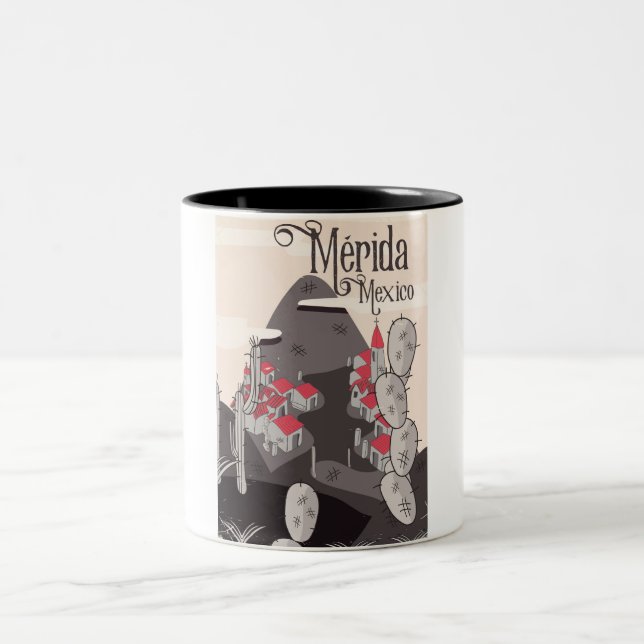 Caneca De Café Em Dois Tons Cartaz de viagem Mérida México (Centro)