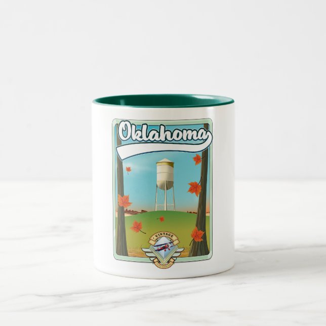 Caneca De Café Em Dois Tons Cartaz de viagem Oklahoma (Centro)