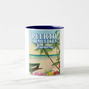 Caneca De Café Em Dois Tons Cartaz de viagem para a praia de Puerto Armuelles