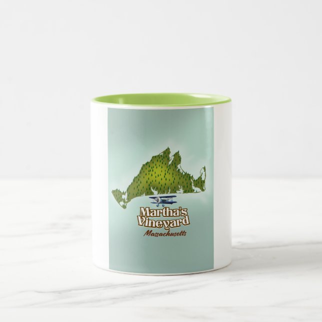 Caneca De Café Em Dois Tons cartaz de viagem para Martha's vineyard Massachuse (Centro)