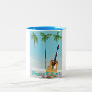 Caneca De Café Em Dois Tons cartaz de viagem Puerto Vallarta México