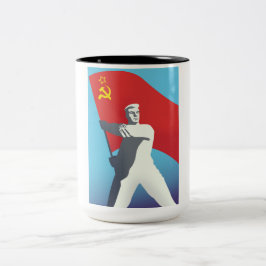 Caneca De Café Em Dois Tons Cartaz de viagem soviético