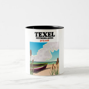 Caneca De Café Em Dois Tons cartaz de viagem Texel Holanda