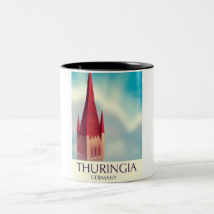 Caneca De Café Em Dois Tons cartaz de viagem Turíngia Alemanha
