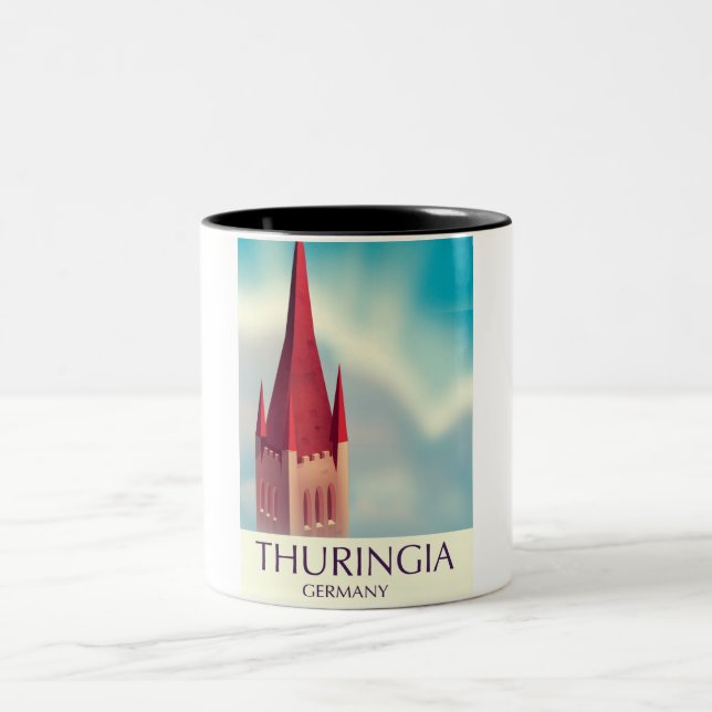 Caneca De Café Em Dois Tons cartaz de viagem Turíngia Alemanha (Centro)