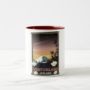 Caneca De Café Em Dois Tons Cartaz de viagem Vesturland Islândia