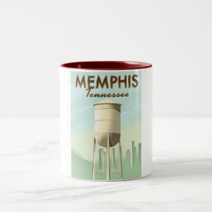 Caneca De Café Em Dois Tons Cartaz de viagem vintage Memphis Tennessee