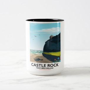 Caneca De Café Em Dois Tons cartaz do viagem de Irlanda do Norte da rocha do