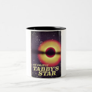 Caneca De Café Em Dois Tons cartaz espacial da estrela de Tabby