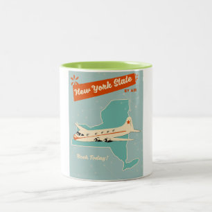 Caneca De Café Em Dois Tons Cartaz retro do Estado de Nova York.
