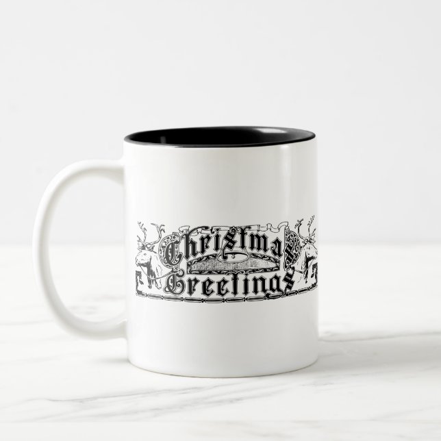 Caneca De Café Em Dois Tons Cartões de natal (Esquerda)