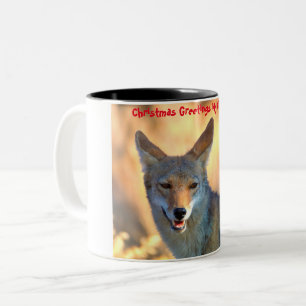 Caneca De Café Em Dois Tons Cartões de natal Meu Antigo Coyote
