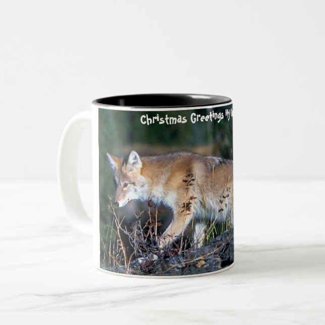 Caneca De Café Em Dois Tons Cartões de natal Meu Antigo Coyote (Frente Esquerda)