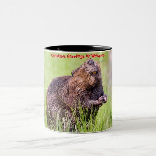 Caneca De Café Em Dois Tons Cartões de natal Meu Pequeno Beaver (Centro)