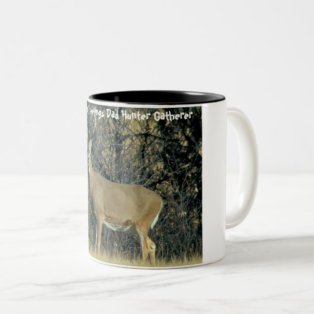 Caneca De Café Em Dois Tons Cartões de natal Pai Hunter Gatherer (Frente Esquerda)