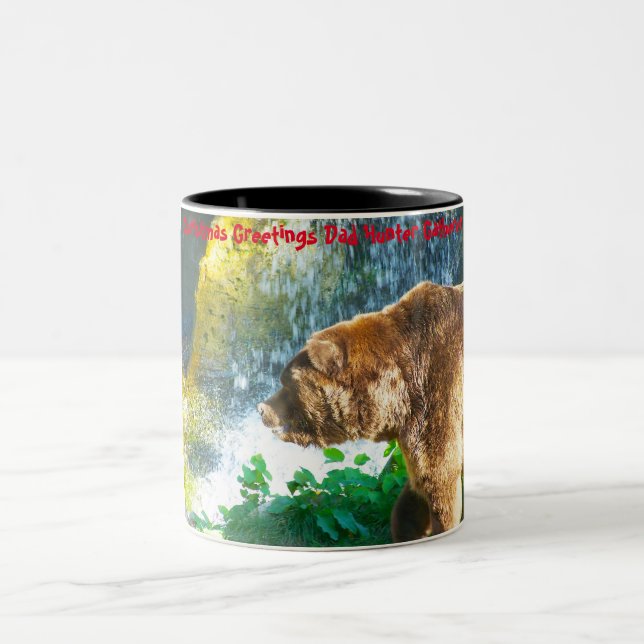 Caneca De Café Em Dois Tons Cartões de natal Pai Hunter Gatherer (Centro)