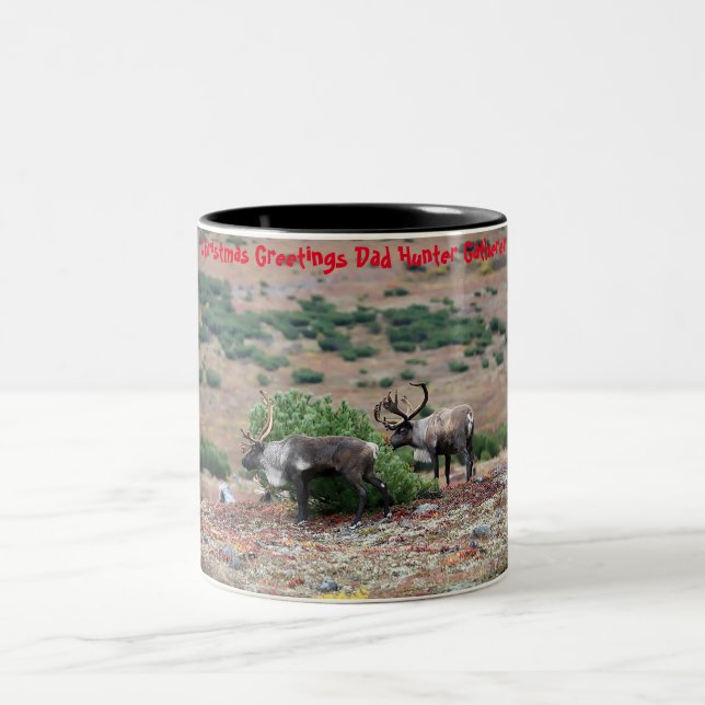 Caneca De Café Em Dois Tons Cartões de natal Pai Hunter Gatherer (Centro)