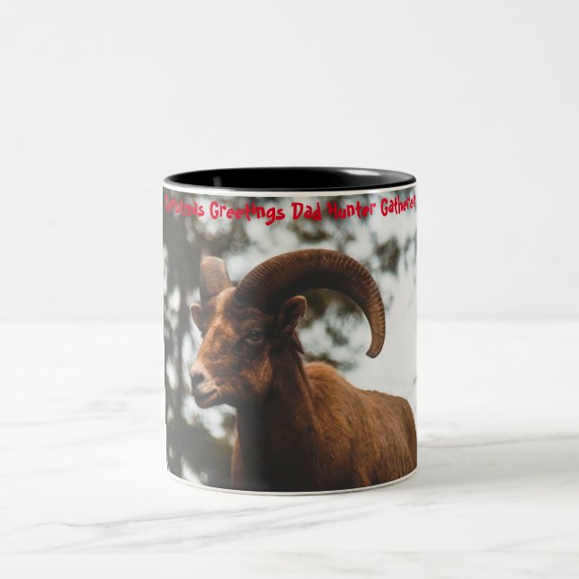 Caneca De Café Em Dois Tons Cartões de natal Pai Hunter Gatherer (Centro)