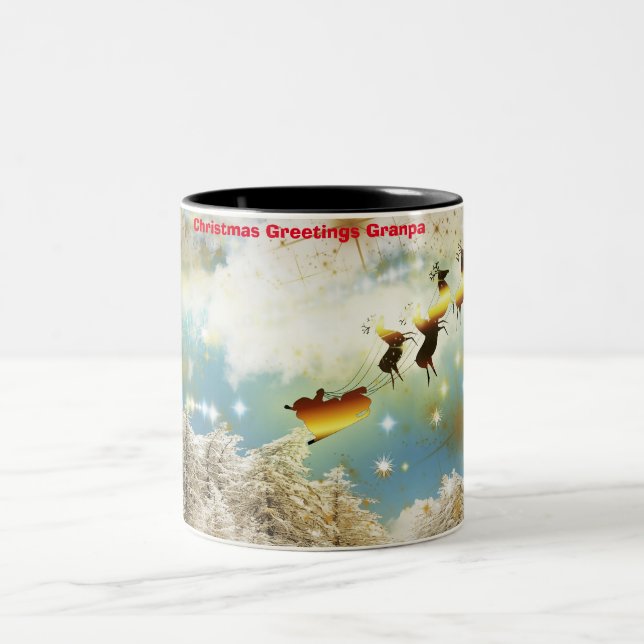 Caneca De Café Em Dois Tons Cartões de natal Vovô (Centro)