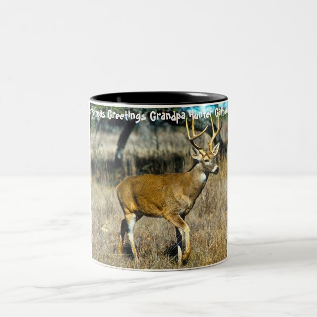 Caneca De Café Em Dois Tons Cartões de natal Vovô Hunter Gatherer (Centro)