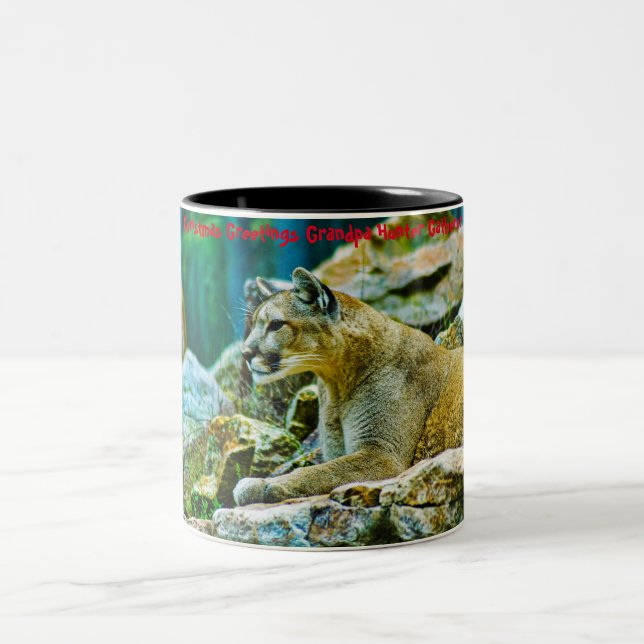 Caneca De Café Em Dois Tons Cartões de natal Vovô Hunter Gatherer (Centro)