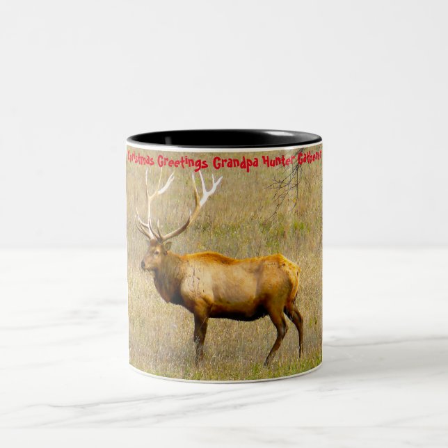 Caneca De Café Em Dois Tons Cartões de natal Vovô Hunter Gatherer (Centro)