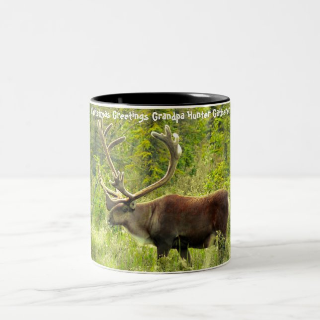 Caneca De Café Em Dois Tons Cartões de natal Vovô Hunter Gatherer (Centro)