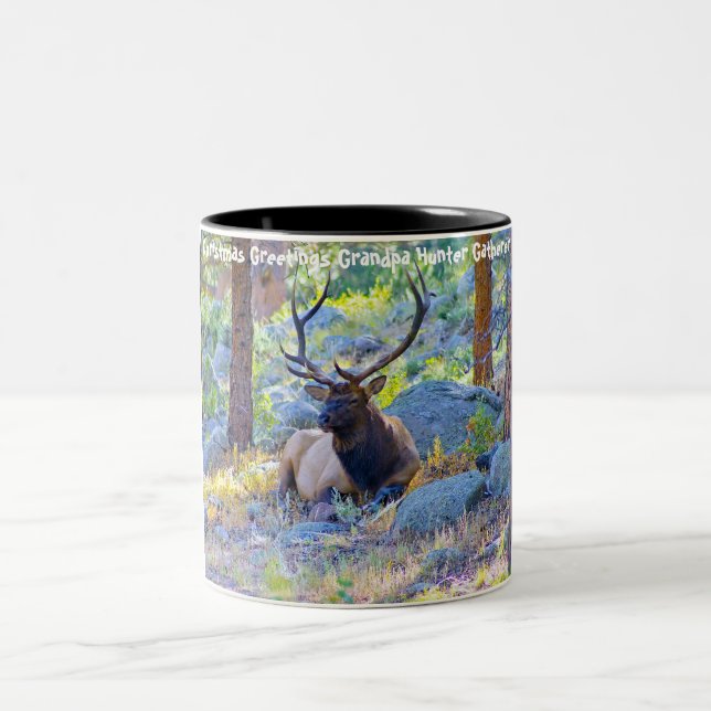 Caneca De Café Em Dois Tons Cartões de natal Vovô Hunter Gatherer (Centro)