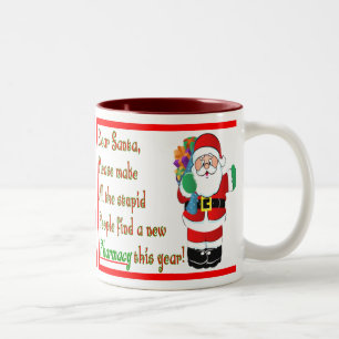 Caneca De Café Em Dois Tons Cartões & presentes de Natal do farmacêutico
