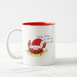Caneca De Café Em Dois Tons Cartografia de Papais noeis Feriados Engraçados d
