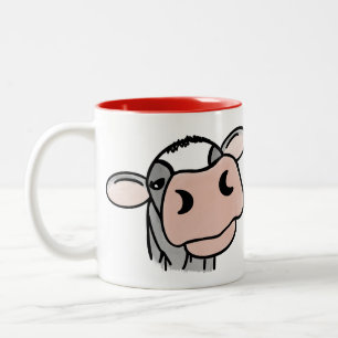 Caneca De Café Em Dois Tons cartografia vaca branca-negra cinza rosa-rosa-faze