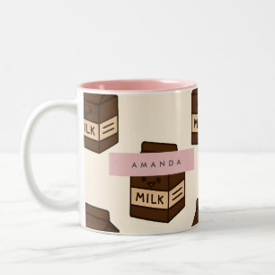 Caneca De Café Em Dois Tons Cartonagem de leite de chocolate em bruto personal