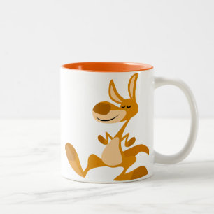 Caneca De Café Em Dois Tons Cartoon Bonito Dançando Kangaroo Mug