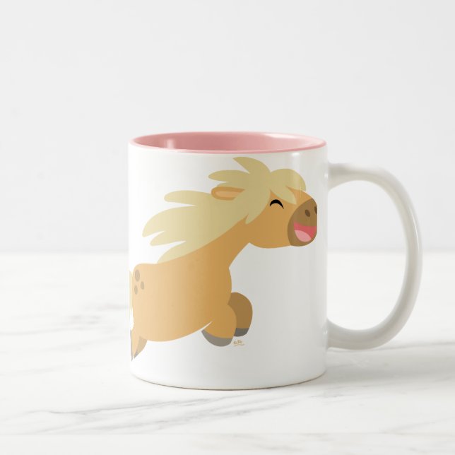 Caneca De Café Em Dois Tons Cartoon Bonito Palomino Pony Mug (Direita)