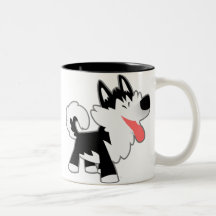 Cartoon Bonito Siberian Husky Mug