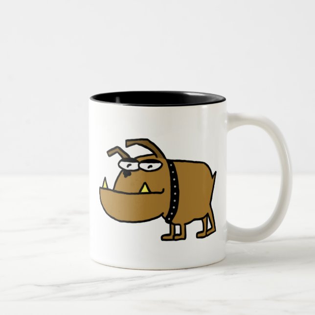 Caneca De Café Em Dois Tons Cartoon Bulldog Mug (Direita)