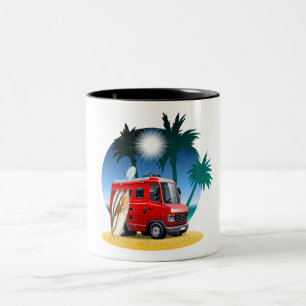 Caneca De Café Em Dois Tons Cartoon Camper