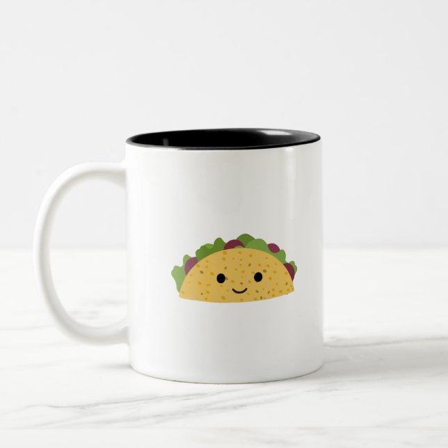 Caneca De Café Em Dois Tons Cartoon Cawaii Taco Incrível (Esquerda)