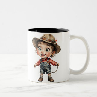 Caneca De Café Em Dois Tons Cartoon Clássico de Efeito 3D