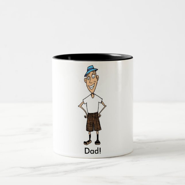 Caneca De Café Em Dois Tons Cartoon Dad (Centro)