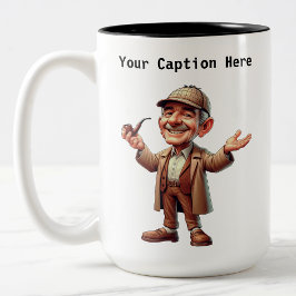 Caneca De Café Em Dois Tons Cartoon de Detetive Particular Personalizável Mist